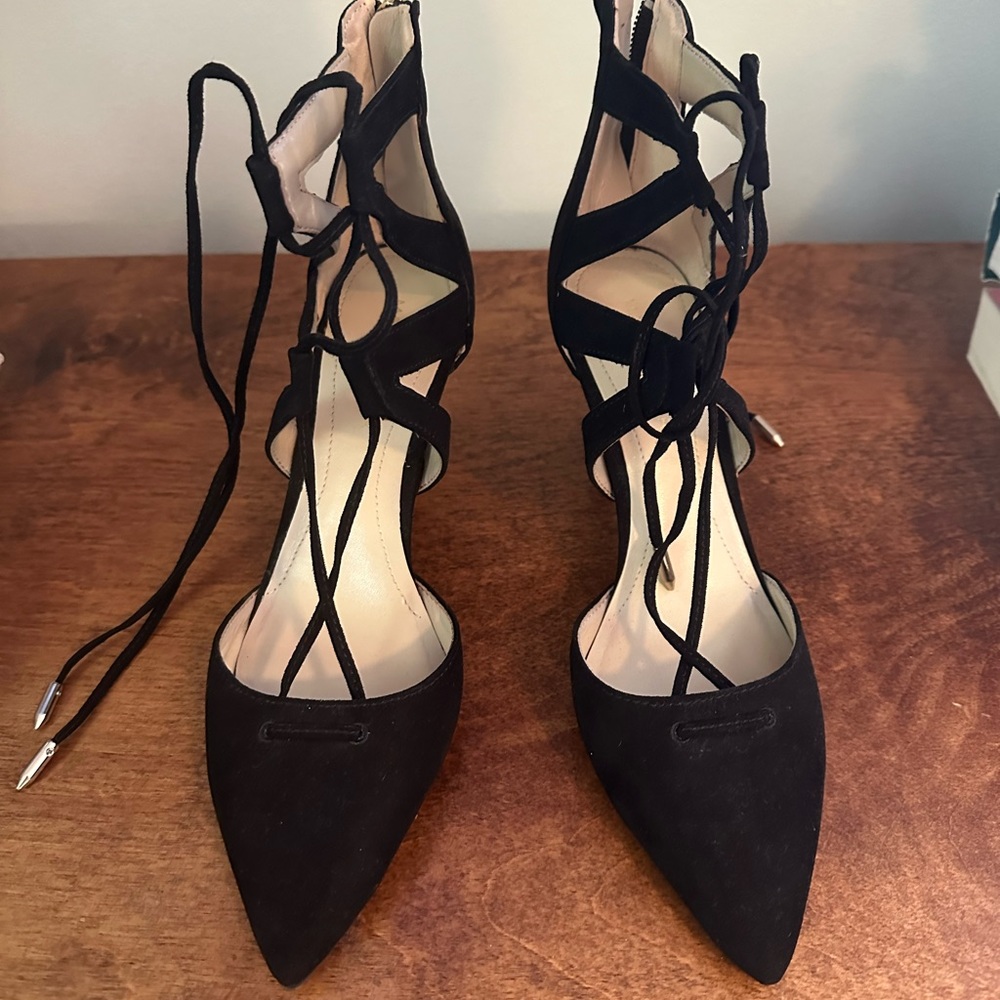 Marc Fischer black suede lace up Heels